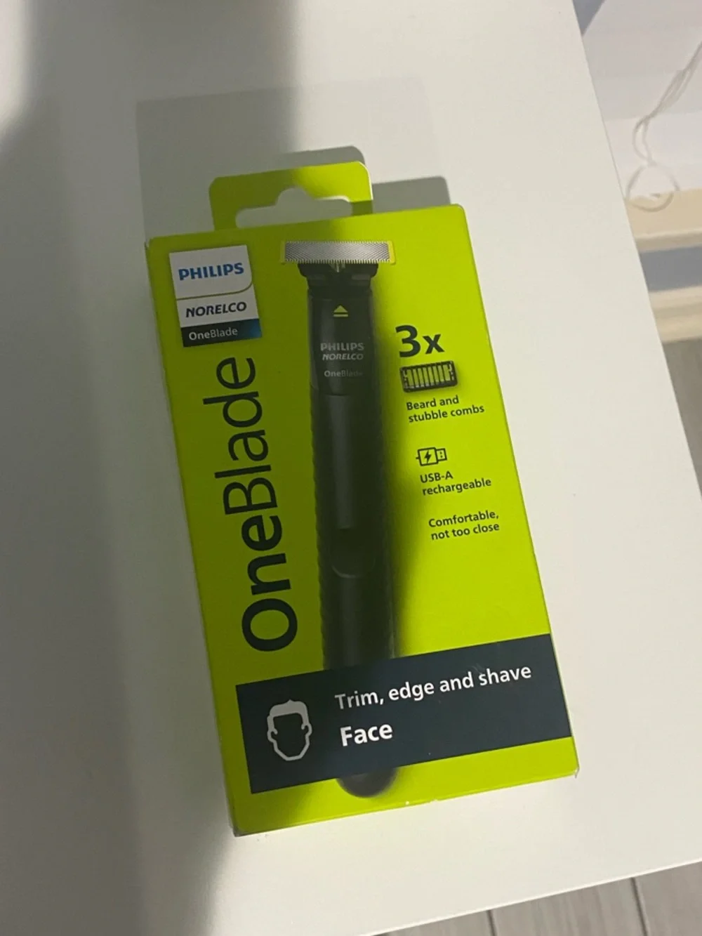 Philips OneBlade Face Trimmer - Neon Green and Black
